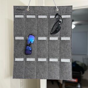 Gray Hanging Sunglasses Organizer